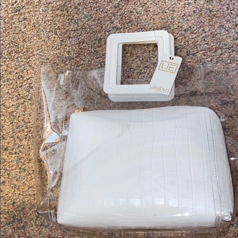 Brand new with tags vegan white snakeskin bag
